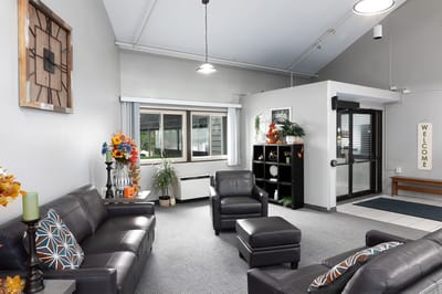 Welcoming lobby area with comfortable seating