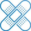Facility logo on a blue background