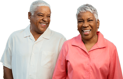 Happy senior couple smiling together