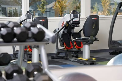 Senior living fitness area with unique equipment