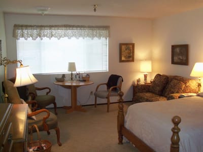 Cozy interior view of a resident room with furnishings