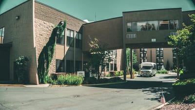 Exterior view of the Washington Odd Fellows Home entrance
