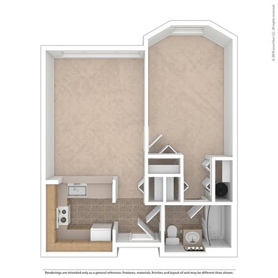 Architectural floor plan of a resident unit