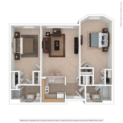 Architectural floor plan of a residential unit