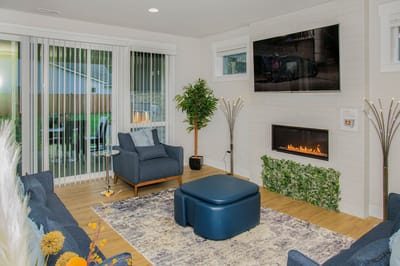 Comfortable common area with modern furnishings
