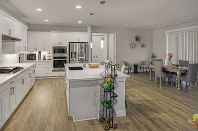 Modern kitchen area in an assisted living facility