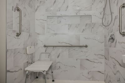 Accessible shower with safety features