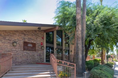 Exterior view of Heritage Court facility entrance