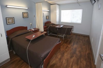 Interior view of a resident bedroom