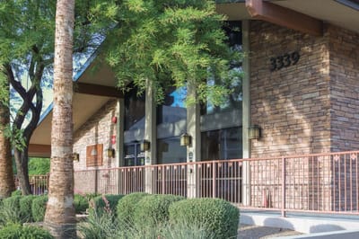 Exterior view of Heritage Court facility entrance