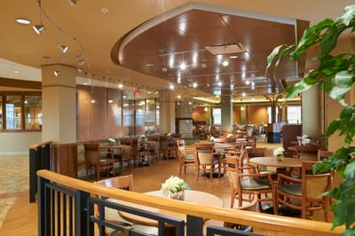 Dining area with tables and chairs
