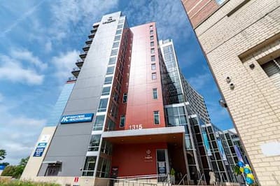 Exterior view of The Leggett facility building