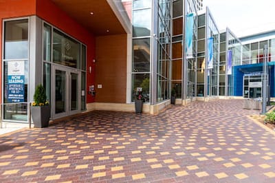 Entrance and outdoor area of the facility