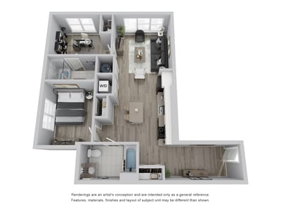 Floor plan layout of a residential unit.