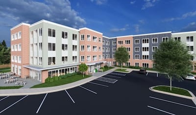 Exterior view of the Park View At Ellicott City building.