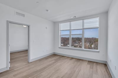 Empty resident room with a large window