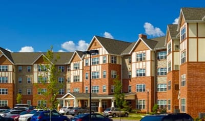 Exterior view of an assisted living facility.