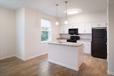 Modern kitchen area in an apartment