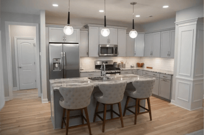 Modern kitchen area in a senior living facility