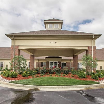 Exterior view of Antioch Valley Senior Living building entrance