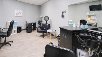 Interior view of a salon area in a senior facility