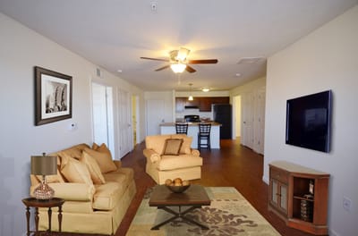Stylish interior of a living room with furniture
