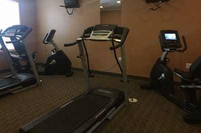 Well-equipped gym with exercise machines