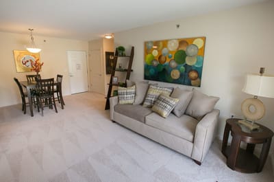 Interior view of a cozy apartment living room