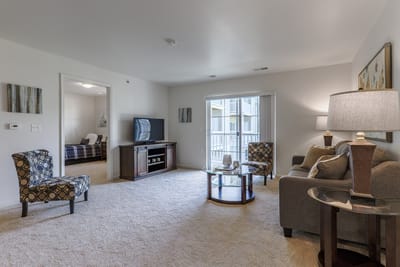 Cozy living room in a senior apartment