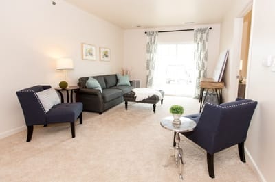 Bright and inviting lounge area with seating