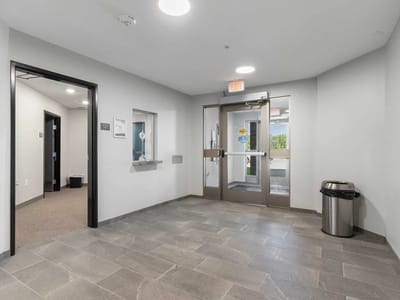 Interior view of a hallway in a senior living facility