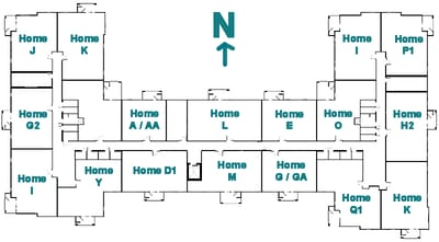 Architectural floor plan of the facility layout
