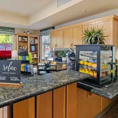 Bright and inviting kitchen area with fresh fruits