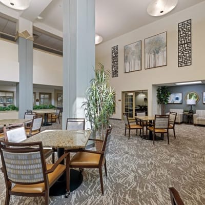 Interior common area with seating and art decor
