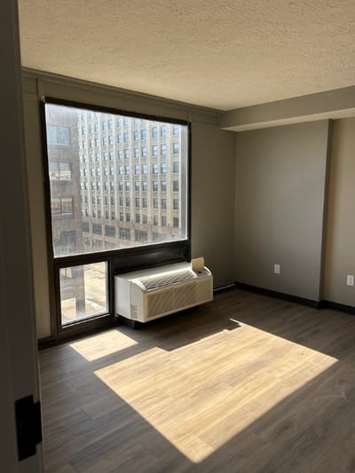 Sunlit interior room with window view