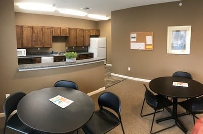 Interior view of a common area in the facility