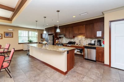 Interior view of a well-equipped kitchen area