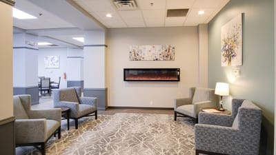 Cozy common area with seating and decor