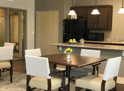 Interior view of a modern dining area