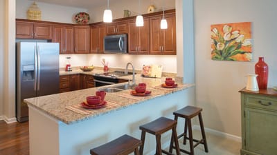 A modern kitchen in a senior living community