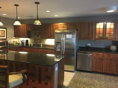 Bright and modern kitchen area in the facility