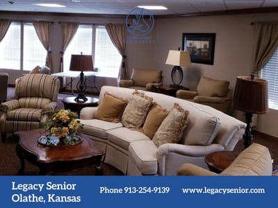 A common area in a senior living facility with seating