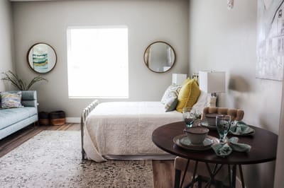 Stylish interior of a private resident room