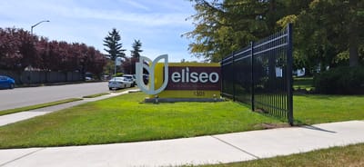 Facility logo displayed at the entrance