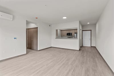 Spacious interior of a resident suite with modern design
