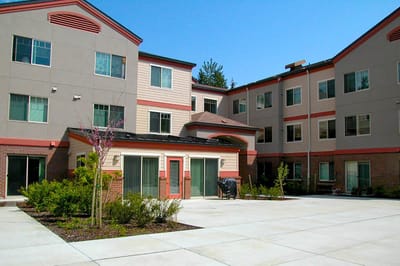 Exterior view of Sunset Garden Senior Living Apartments