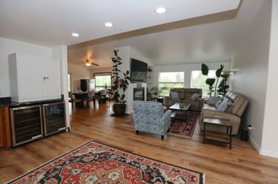 Bright common area in a senior living facility