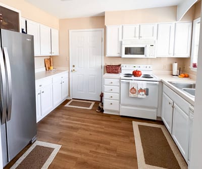 Bright interior kitchen with modern appliances