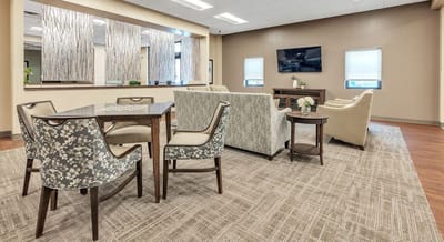 Cozy common area with seating and decor