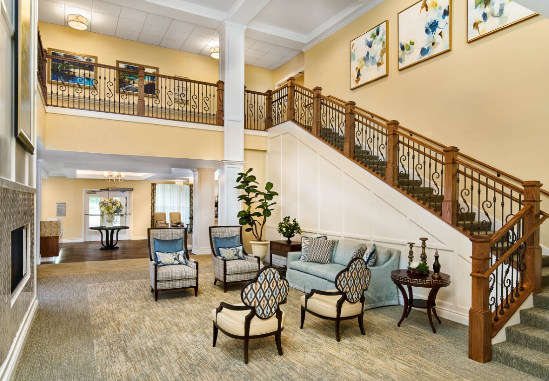 Bright common area with comfortable seating
